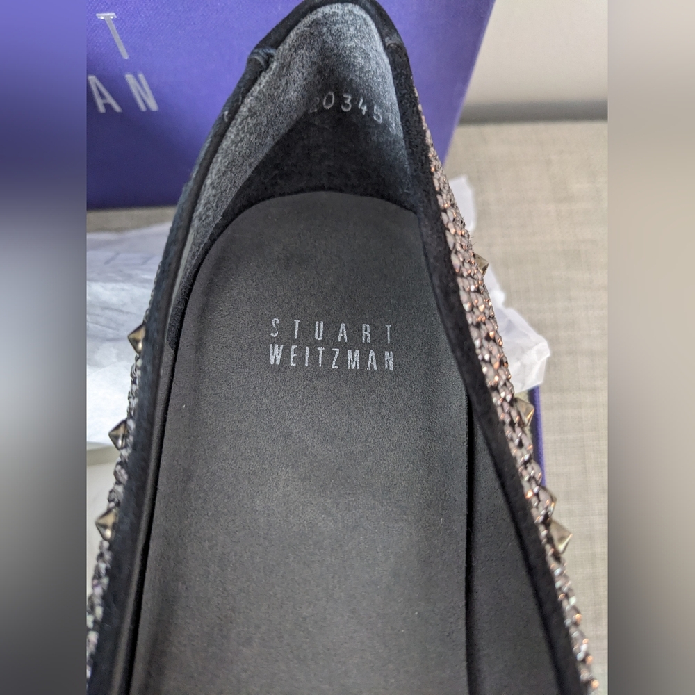 NIB, Stuart Weitzman Nubeads, Suede flats, Size 8M - Picture 6 of 14